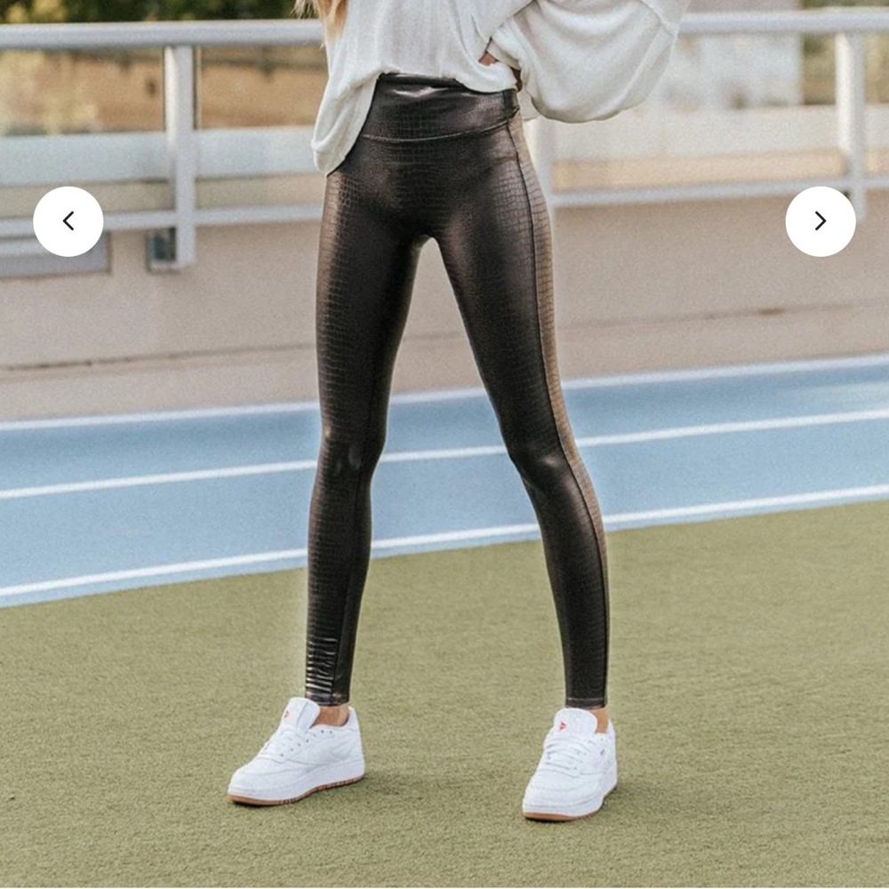 Nwt Spanx Faux Leather Croc Leggings sz S #P